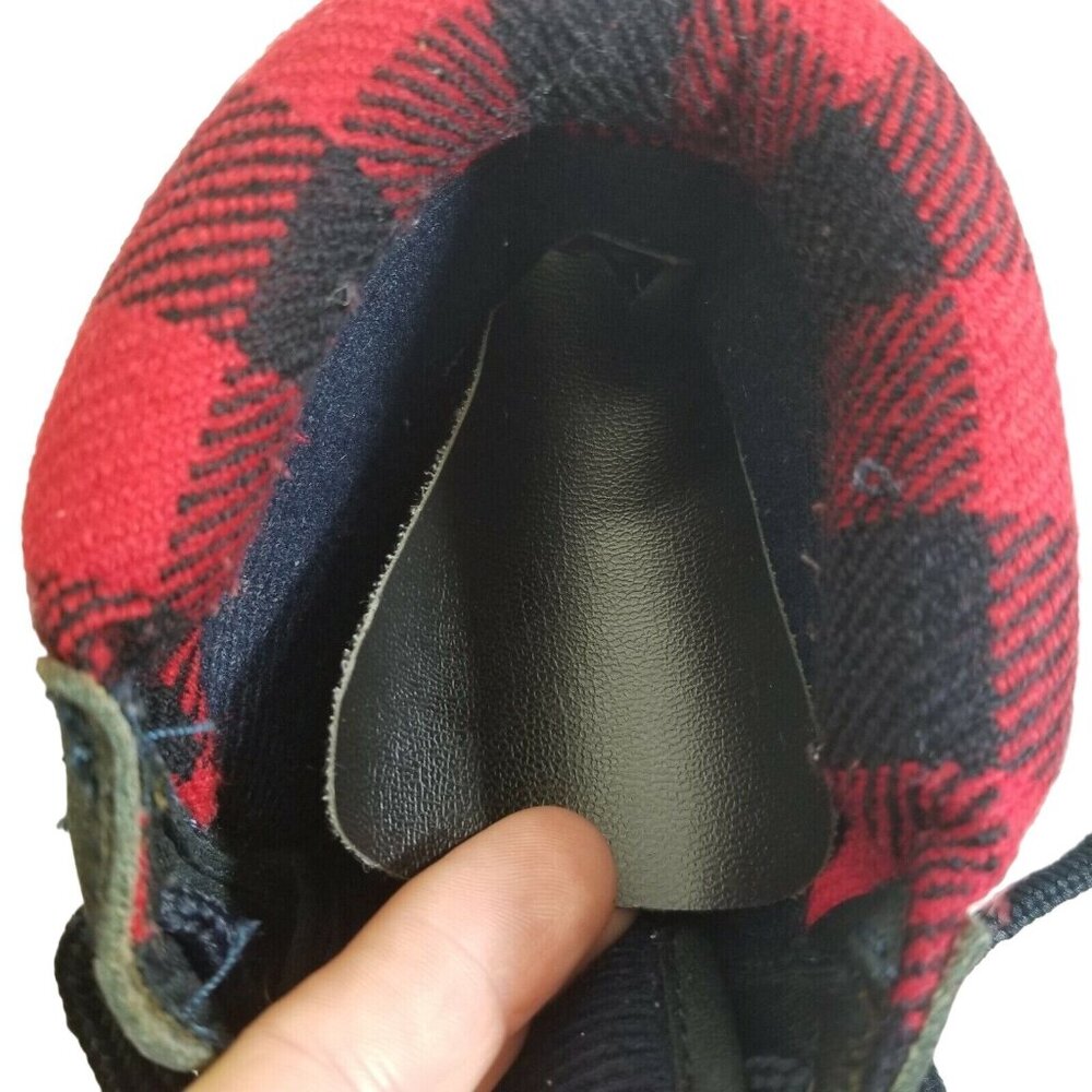 ✅Cobblestone Rubber and Leather Boots Womens Sz 9 Red Plaid Thermolite Insulated - Picture 11 of 12